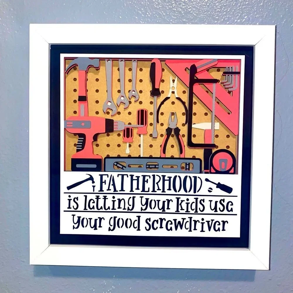 3D Milwaukee Tools Fatherhood Shadowbox